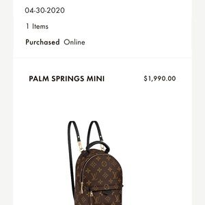 (MADE IN PARIS) NEW LV PALM SPRINGS MINI BACKPACK